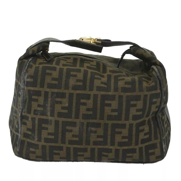 FENDI Zucca Canvas Vanity Cosmetic Pouch Black Brow - Picture 1 of 16